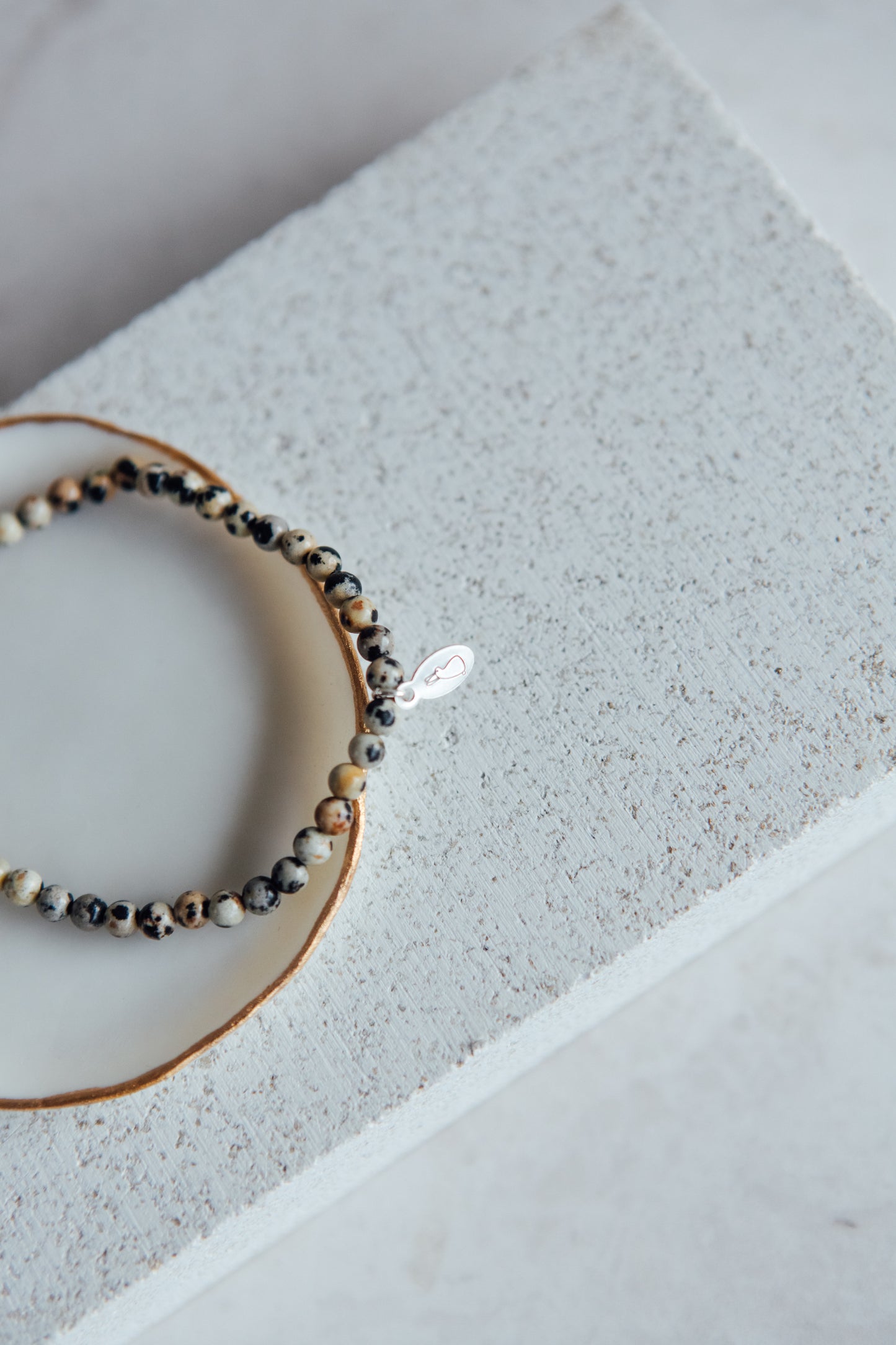 The 'faith and devotion' bracelet | Dalmatian Jasper